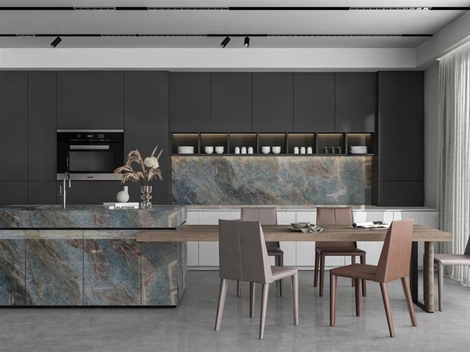 Jeriba Blue Quartzite Slab saare sein
